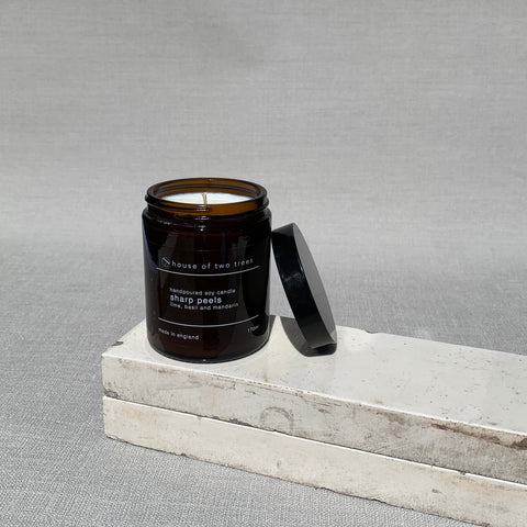 sharp peels | lime, basil and mandarin | soy candle