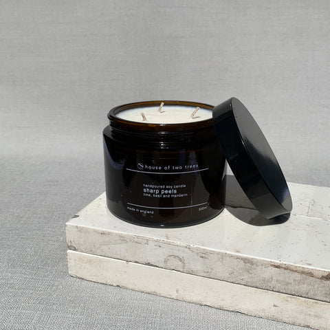 sharp peels | lime, basil and mandarin | soy candle