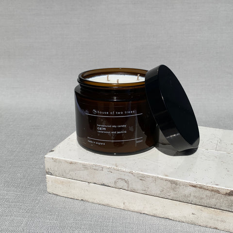 calm | cedarwood and jasmine | soy candle