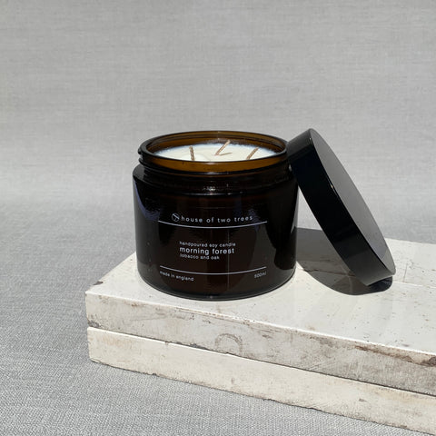morning forest | tobacco and oak | soy candles